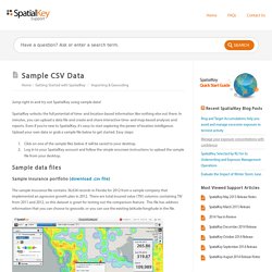 Sample CSV Data – SpatialKey Support
