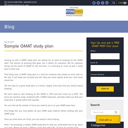 Sample GMAT study plan