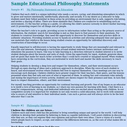 Sample Philosophy Statements