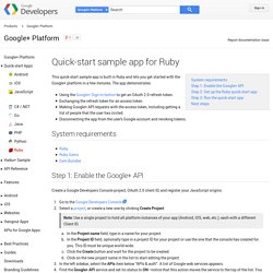 Quick-start sample app for Ruby - Google+ Platform