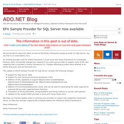 EF4 Sample Provider for SQL Server now available - ADO.NET Blog