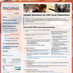 Sample Questions: PMP Self Tests - www.oliverlehmann.com