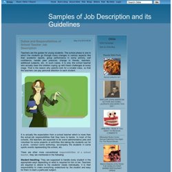 Samples of Job Description and its Guidelines