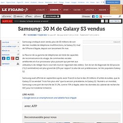 Flash Eco : Samsung a vendu 30 millions de Galaxy S3