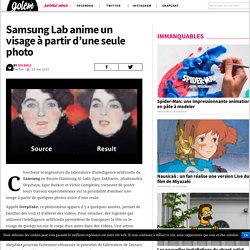Samsung Lab anime un visage à partir d'une seule photo