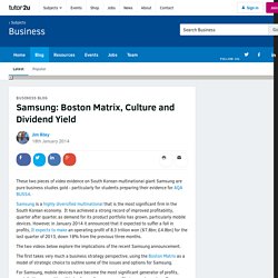 3.8.1 Boston Matrix, Culture and Dividend Yield