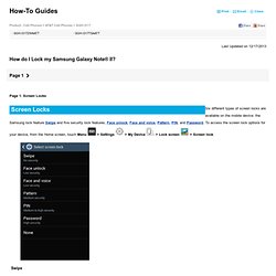 How do I Lock my Samsung Galaxy Note® II and customize my lock screen? my samsung