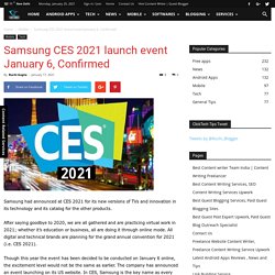 Samsung CES 2021 launch event January 6, Confirmed