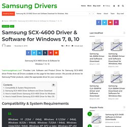 Samsung SCX-4600 Driver & Software for Windows 7, 8, 10