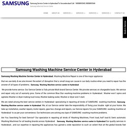 Samsung Washing Machine Service Center in Hyderabad.
