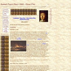 Samuel Pepys Diary 1666 - Fire of London