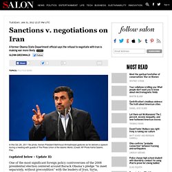 Sanctions v. negotiations on Iran