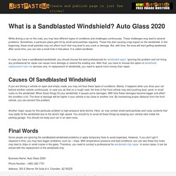 What is a Sandblasted Windshield? Auto Glass 2020