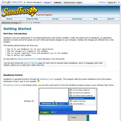 Getting Started - Sandbox ie