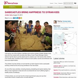 Sandcastles bring happiness to Syrian kids