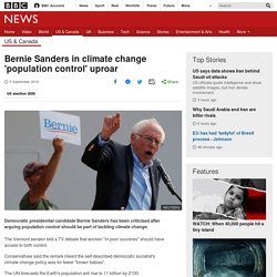 Bernie Sanders in climate change 'population control' uproar