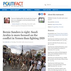 Bernie Sanders is right: Saudi Arabia is more focused on the conflict in Yemen than fighting ISIS