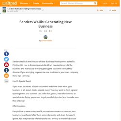 Sanders Wallis: Generating New Business