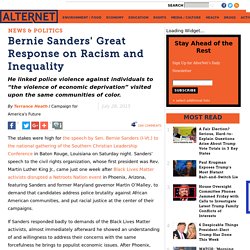Bernie Sanders' Great Response on Racism and Inequality