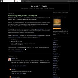 Web scraping with Python for fun and profit