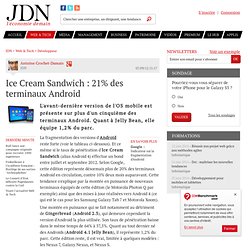 Ice Cream Sandwich : 21% des terminaux Android - Journal du Net Développeurs