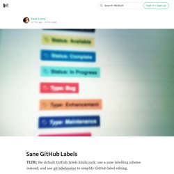 Sane GitHub Labels