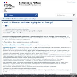 Covid-19 : Nouvelles mesures sanitaires au Portugal - La France au Portugal