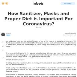 How Sanitizer, Masks and Proper Diet is Important For Coronavirus?
