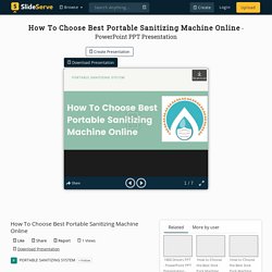 How To Choose Best Portable Sanitizing Machine Online