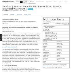 Sanitron Water Purifiers Review 2020