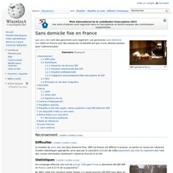 Sans domicile fixe en France