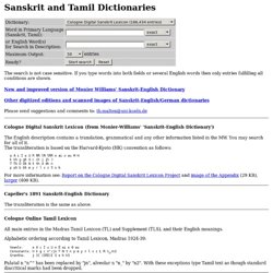 Sanskrit and Tamil Dictionaries