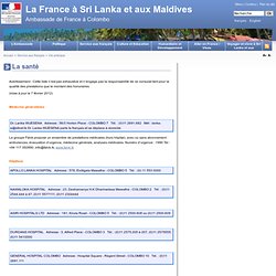 La santé - La France à Sri Lanka et aux Maldives