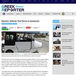 Electric Vehicle Test Drive in Santorini
