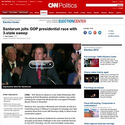 Santorum running strong in early results