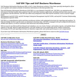 SAP BW Tips and Business Information Warehouse Discussion Forum