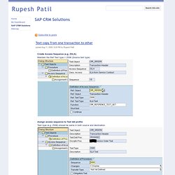 SAP CRM Solutions - Rupesh Patil