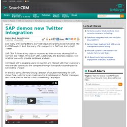 SAP demos new Twitter integration
