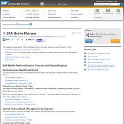Sybase Unwired Platform Articles and Tutorials - SAP Developer Network Community (SDN)