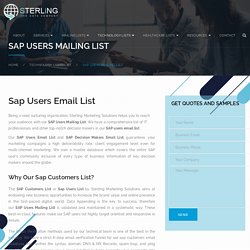 Sap Users Mailing List