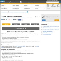 SAP Web IDE - Enablement