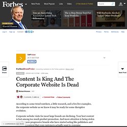 SAPVoice: Content Is King And The Corporate Website Is Dead