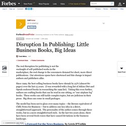 SAPVoice: Disruption In Publishing: Little Business Books, Big Ideas