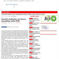 Saraki embarks on fence-mending with PDP