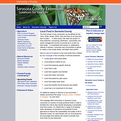 Sarasota County Local Food System Information- UF/IFAS Sarasota County Extension Office