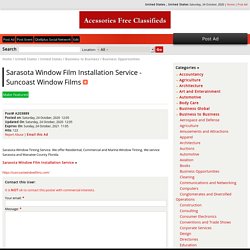 Sarasota Window Film Installation Service - Suncoast Window Films
