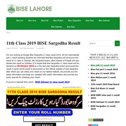 Bise Sargodha 11 class result 2019