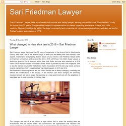 What changed in New York law in 2016 – Sari Friedman Lawyer