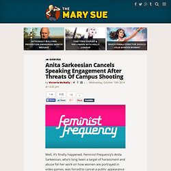 Anita Sarkeesian Cancels Speaking Engagement After Threats Of Campus Shooting