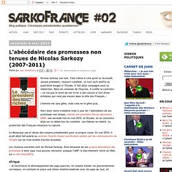 L'abécédaire des promesses non tenues de Nicolas Sarkozy (2007-2011)